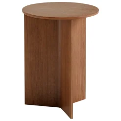 HAY Slit Wood table, 35 cm, high, lacquered walnut