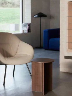 HAY Slit Wood table, 35 cm, high, lacquered walnut