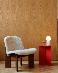 HAY Slit Wood table, 35 cm, high, candy red