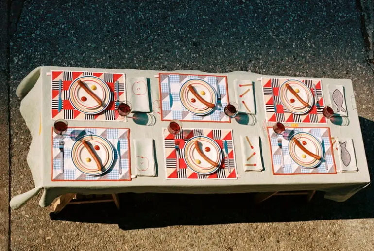 HAY Sobremesa plate, 2 pcs, 24,5 cm, blue - yellow