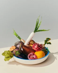 HAY Sobremesa serving bowl, L, white - blue