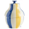 HAY Sobremesa Stripe cookie jar, blue - yellow