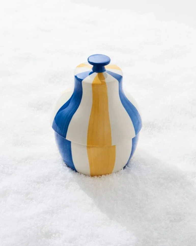 HAY Sobremesa Stripe cookie jar, blue - yellow