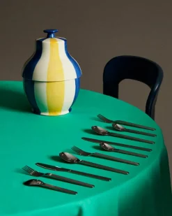 HAY Sobremesa Stripe cookie jar, blue - yellow