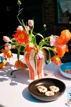 HAY Sobremesa Stripe vase, S, red