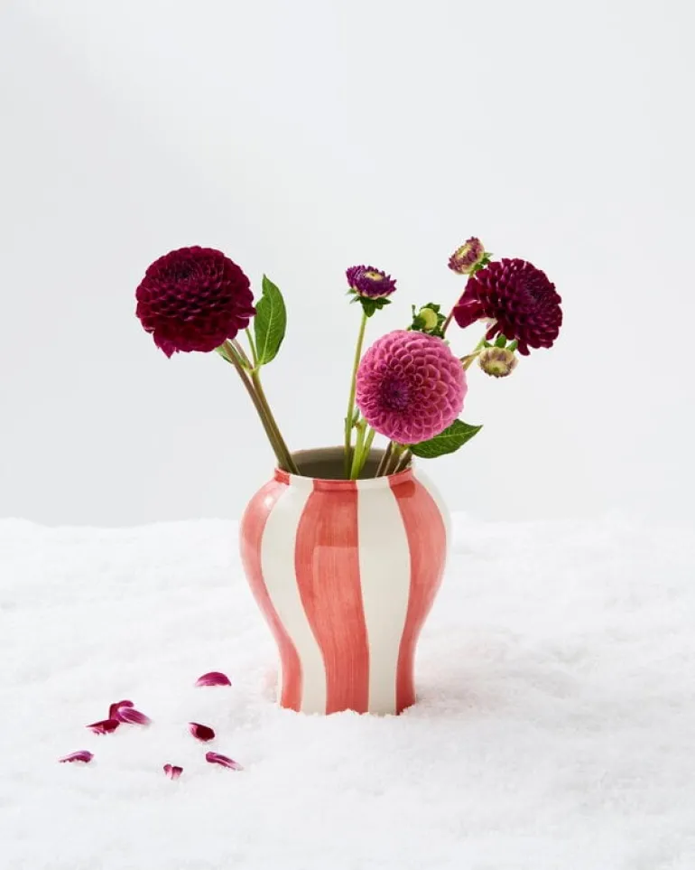 HAY Sobremesa Stripe vase, S, red