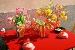 HAY Sobremesa Stripe vase, S, red