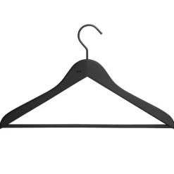 HAY Soft coat hanger with bar, slim, black, 4 pcs