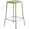HAY Soft Edge 80 bar stool 65 cm, soft grey - lacquered oak