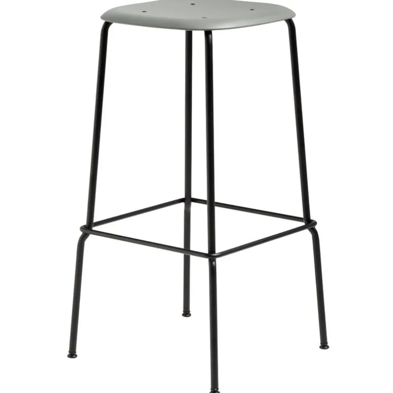 HAY Soft Edge 85 bar stool, black - dusty green