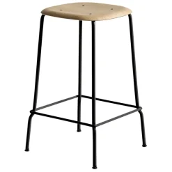 HAY Soft Edge 80 bar stool, 65 cm, black - lacquered oak