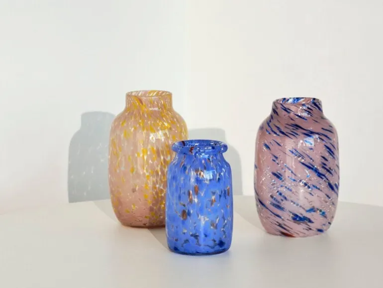 HAY Splash vase, 30 cm, light pink - blue