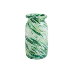 HAY Splash vase, roll neck, S, green swirl