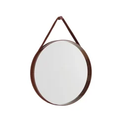 HAY Strap mirror, No 2, small, dark brown