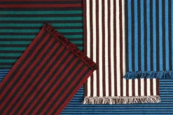 HAY Stripes and Stripes wool rug, 200 x 60 cm,  blue