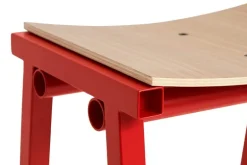 HAY Taburete 8 bar stool, high, 75 cm, signal red - lacquered oak