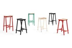 HAY Taburete 8 bar stool, high, 75 cm, signal red - lacquered oak