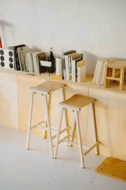 HAY Taburete 8 bar stool, high, 75 cm, eggshell - lacquered oak