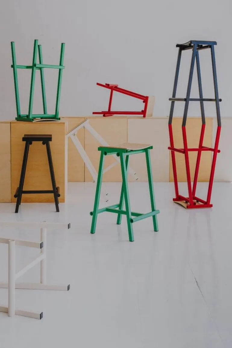 HAY Taburete 8 bar stool, high, 75 cm, eggshell - lacquered oak