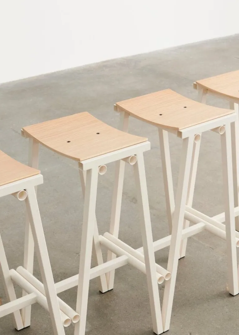 HAY Taburete 8 bar stool, high, 75 cm, eggshell - lacquered oak