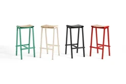 HAY Taburete 8 bar stool, low, 65 cm, signal red - lacquered oak
