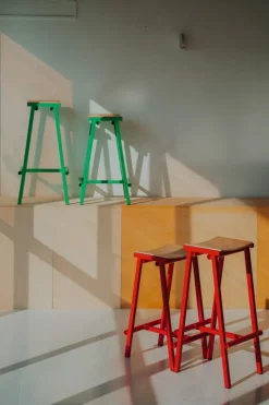 HAY Taburete 8 bar stool, low, 65 cm, soft jade - lacquered oak