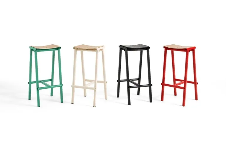 HAY Taburete 8 bar stool, low, 65 cm, soft jade - lacquered oak