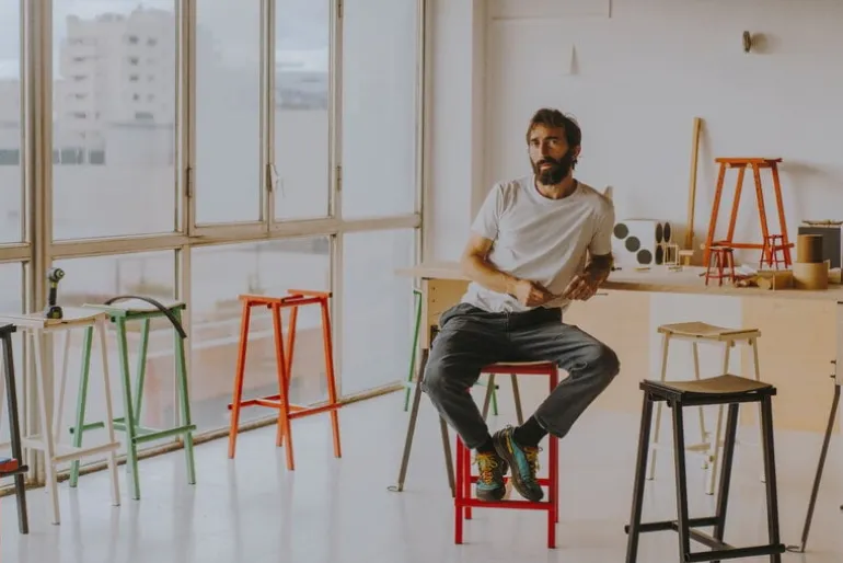 HAY Taburete 8 bar stool, low, 65 cm, soft jade - lacquered oak