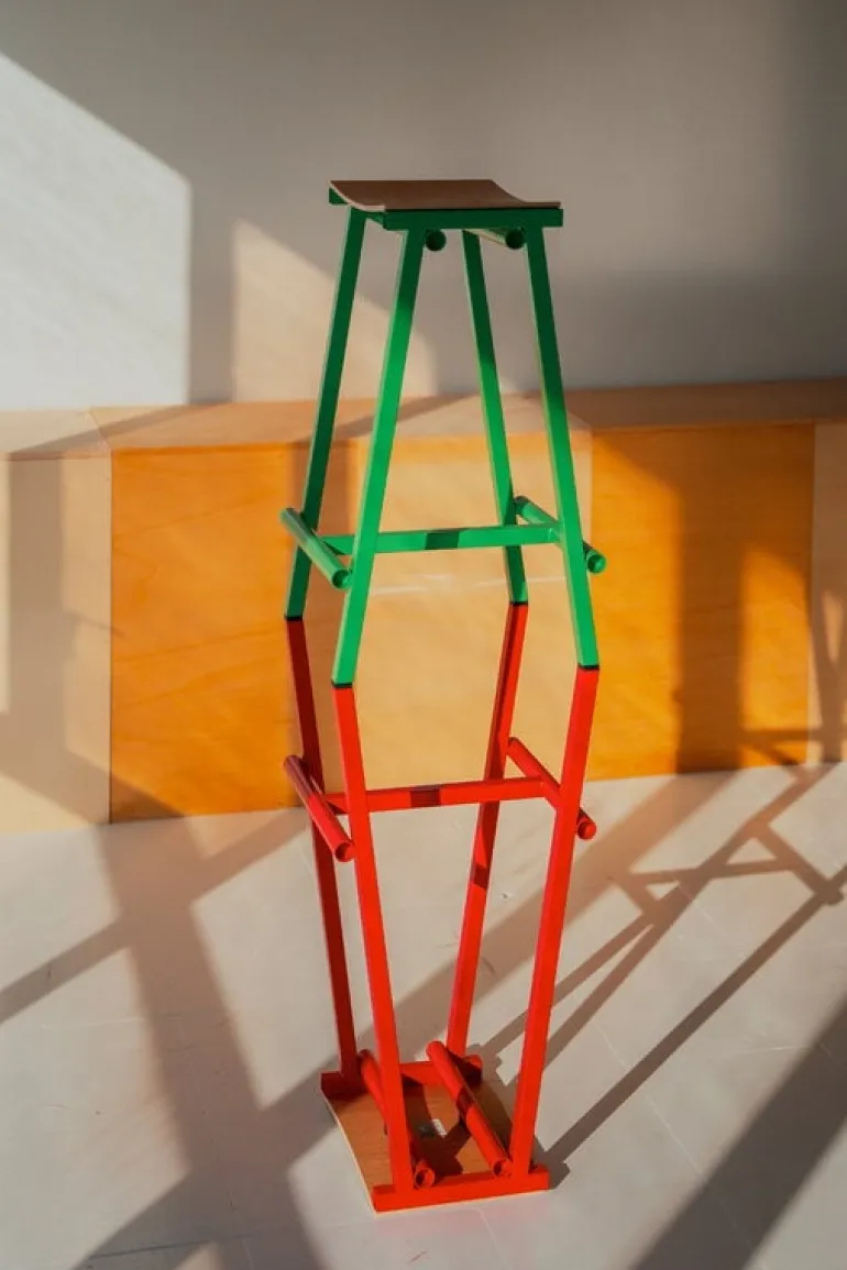 HAY Taburete 8 bar stool, low, 65 cm, soft jade - lacquered oak