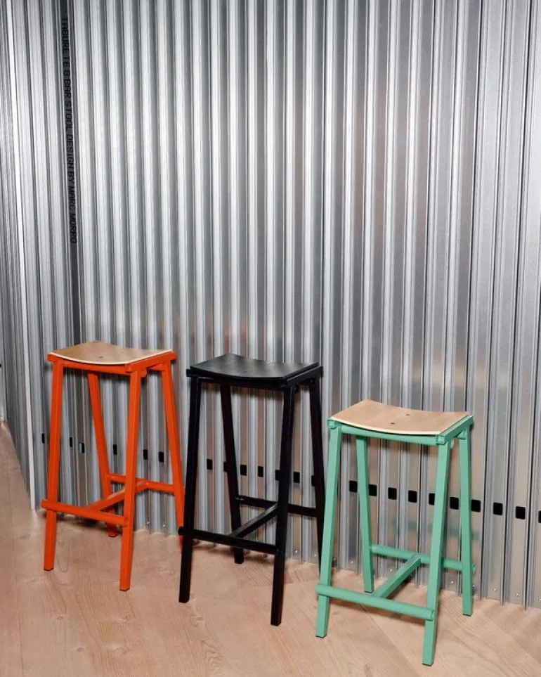 HAY Taburete 8 bar stool, low, 65 cm, soft jade - lacquered oak