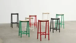 HAY Taburete 8 bar stool, low, 65 cm, eggshell - lacquered oak