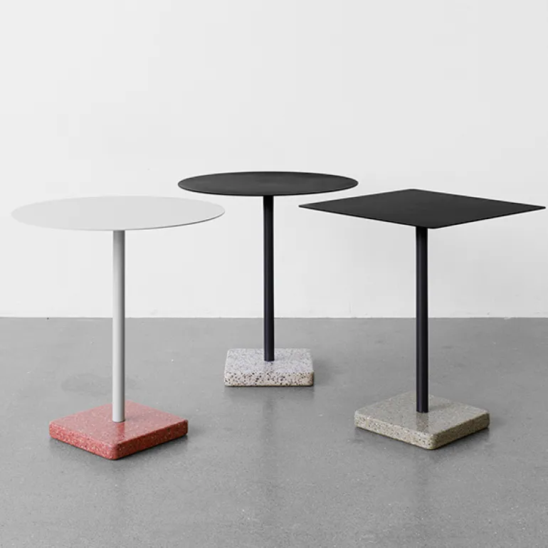 HAY Terrazzo table, 70 cm, anthracite – grey