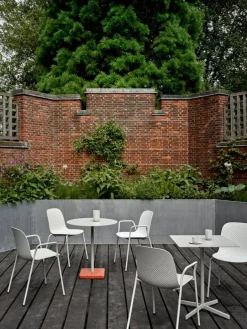 HAY Terrazzo table, 70 cm, sky grey - red