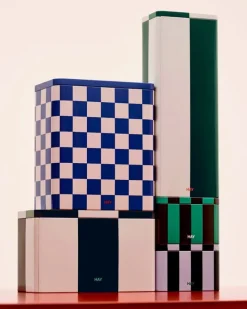 HAY Tin container, slim, green - off-white