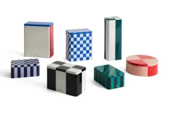 HAY Tin container, slim, green - off-white