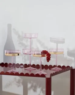 HAY Tint coupe glass, 2 pcs, pink