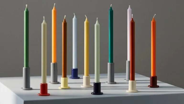 HAY Tube candleholder, S, blue