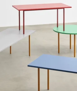 HAY Two-Colour table, 105 cm, ochre - green mint