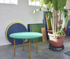 HAY Two-Colour table, 120 cm, ochre - green mint