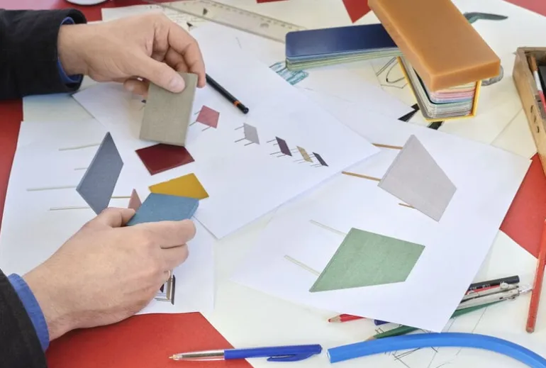 HAY Two-Colour table, 200 x 90 cm, ochre - green mint