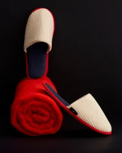 HAY Waffle slippers, one size, cream multi