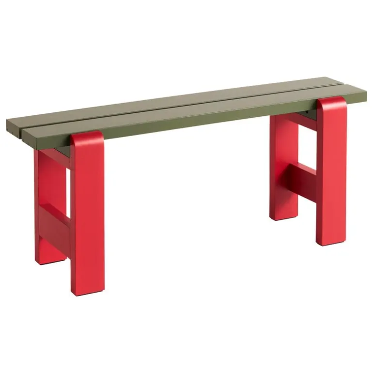 HAY Weekday Duo bench, 111 x 23 cm, olive - wine red