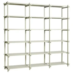HAY Woody 2.0 shelf, high, smokey grey beech - smokey grey steel