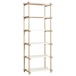 HAY Woody Column 2.0 shelf, high, soaped oak - almond white steel