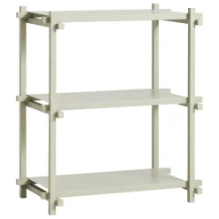 HAY Woody Column 2.0 shelf, low, smokey grey beech - smokey grey steel