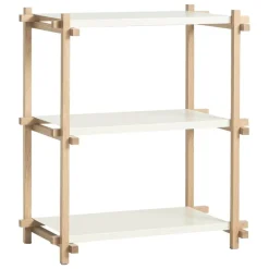 HAY Woody Column 2.0 shelf, low, soaped oak - almond white steel