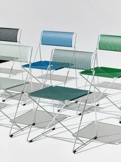 HAY X-Line chair, hot galvanized - pale linden