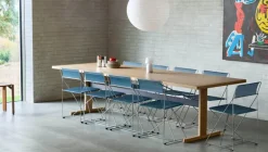 HAY X-Line chair, hot galvanized - powder blue