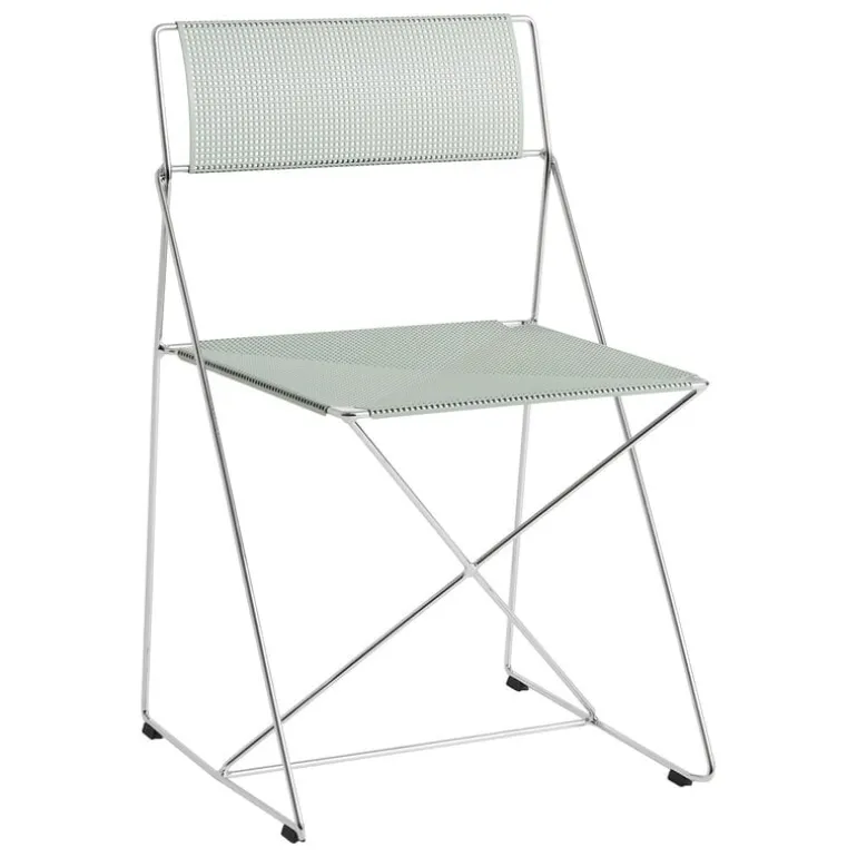 HAY X-Line chair, indoor, chromed - pale linden
