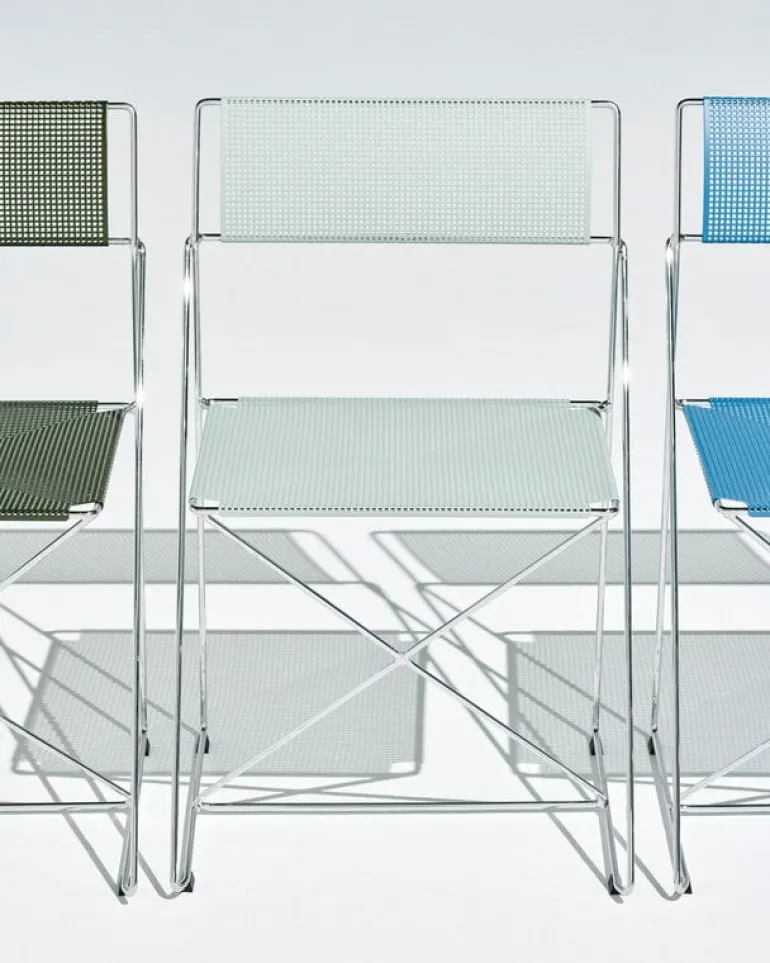 HAY X-Line chair, indoor, chromed - pale linden